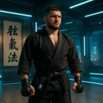 mma traditional style in futuristic dojo