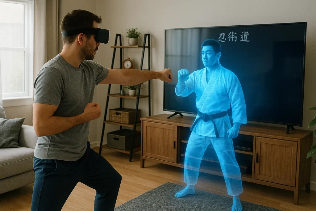 modern judo training with hologram