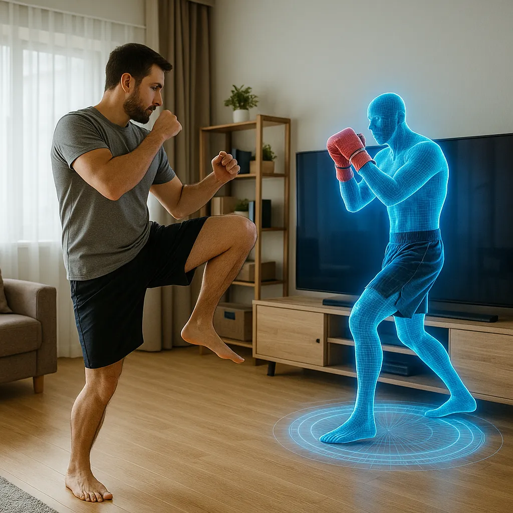 modern kickboxing with virtual trainer