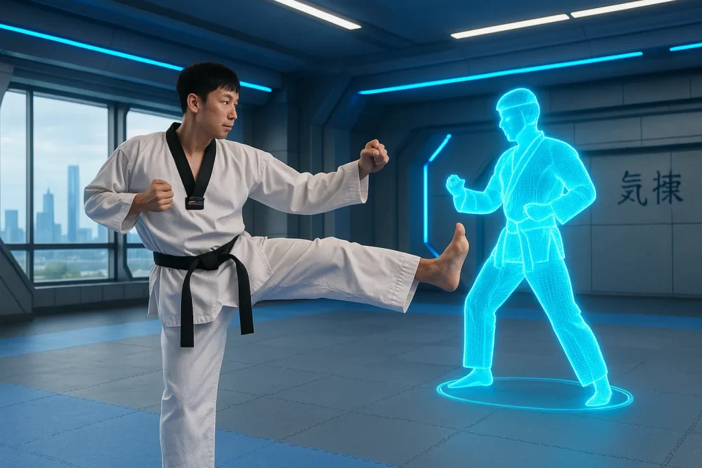 taekwondo futuristic training hologram